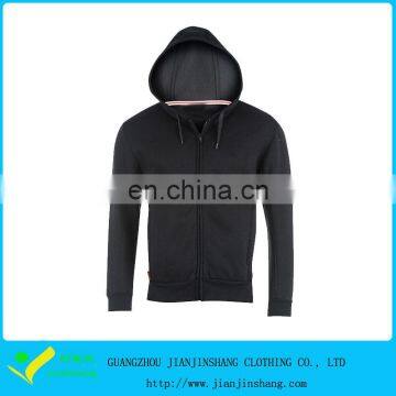 Custom Made Cotton Polar Fleece Blended Zipper Black Hoodies