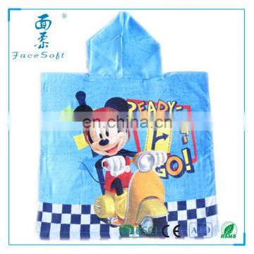 Baby high quality 100% cotton kids hooded bath towels cartoon cute cotton towel