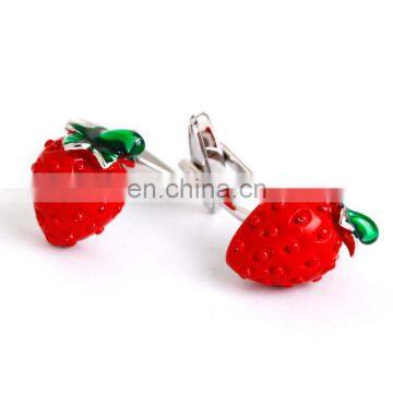 Novelty cufflinks red Strawberry fruit cufflinks