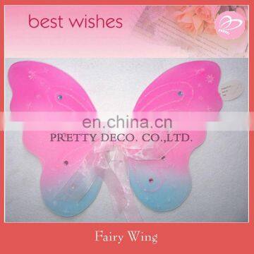 Pink color large size nylon butterfly angel wings for girls party costumes