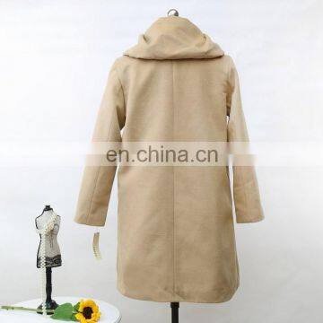 2016 New Arrival Ladies Long Large Lapel Wool Coat photo-4