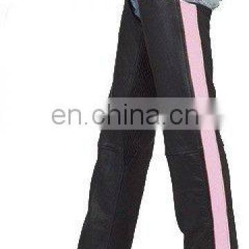 HMB-333B MEN LEATHER CHAPS COLOR STRAP STYLE CHAP BLACK