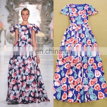 2015 The new fashion slim show rose print dress beach dress dresses dresses for women