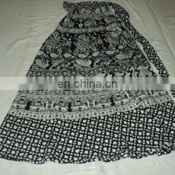 BLACK WHITE PRINTED LONG SKIRTS Indian photo-3