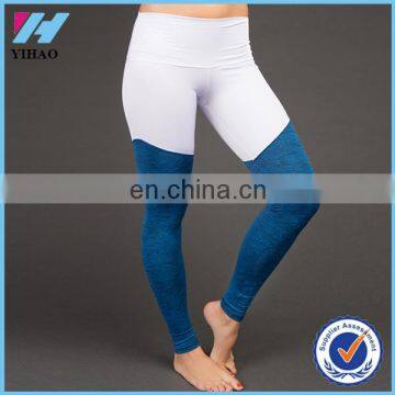 Yihao new arrival wholesale custom womens yoga pants fitness color block ladies fitness yoga gym bulk legging pants