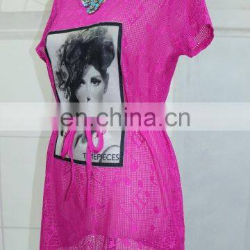 Lace Material Girl T-shirt at the Top of the World Design for Good Sale photo-3