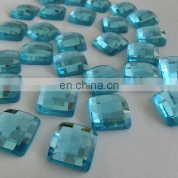 A grade square glass flat back garment stone