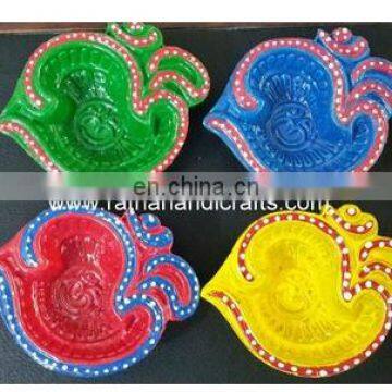 Diya in Om Design Clay Lamp Indian Diwali Decoration Home Decor