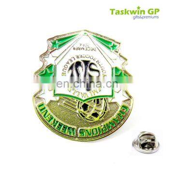 Custom enamel football pin badges/High quality sport badge pins