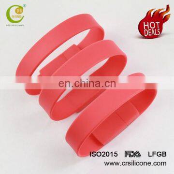 Slap Bracelet Usb Flash Memory Drive Silicone Wristband With Customized Logo