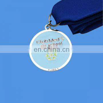 custom silver metal sporting medals with ribbon