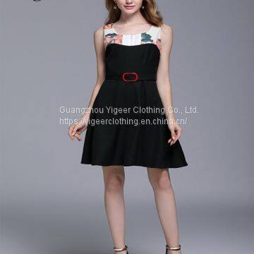 Black Sleeveless Midi Dress With Waist Band photo-4