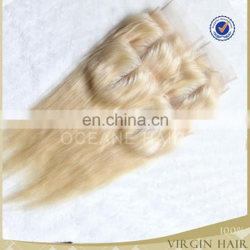 Brazilian virgin human hair top closure 4x4 full blonde 613 hair closure piece