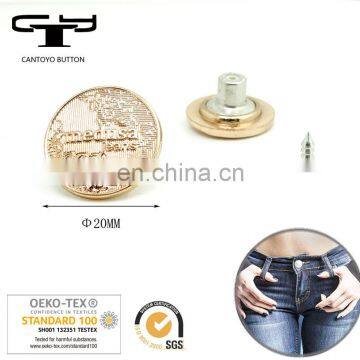 Customized Logo 18mm Jeans Buttons Black Metal Denim Button photo-3