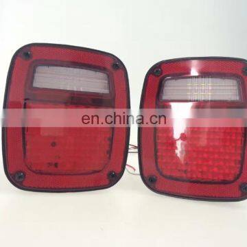 For Jeep TJ Replacement Tail Lights RED LENS w/ Bright Red LED's LED License Plate Lights J204 photo-2