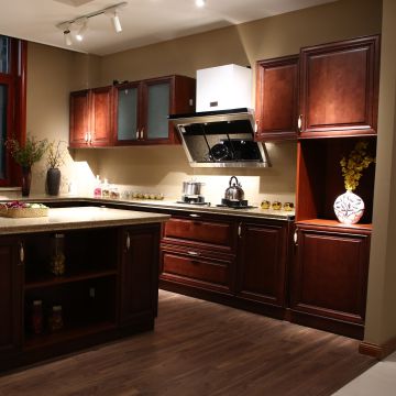 Solid wood miter corner door kitchen cabinets