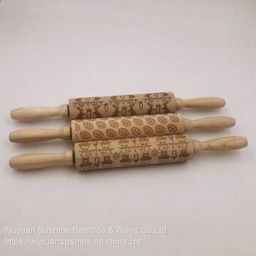 Chick Pattern Wooden Rolling Pin, Made of Chinese Cherry photo-5