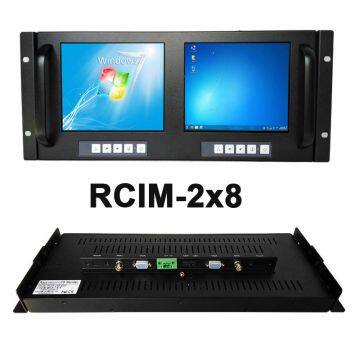 8 inch dual lcd display rackmount monitor