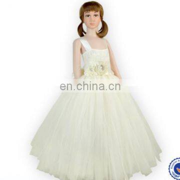 Newest Girls Floor Length Pattern Wedding Gowns Fancy Kids Casual Tulle Ball Gowns Children Boutique Wedding Dresses