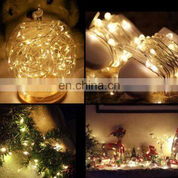 2M LED String Light Silver Wire Fairy Battery Operated Mini Lights Warm White Garland Home Christmas Wedding Party Decoration photo-5