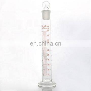 Laboratory graduated glass measuring cylinder