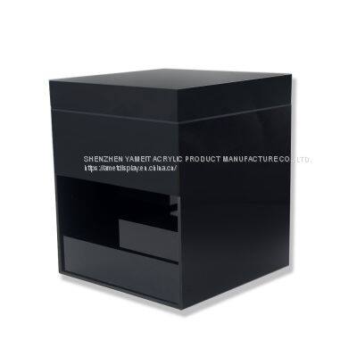 Cosmetics Display Box Mirror Surface Acrylic Perfume Display Stand With Fold