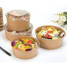 kraft bowl supplier soup containers food tableware disposable paper soup packaging with clear lid biodegradable paper salad container