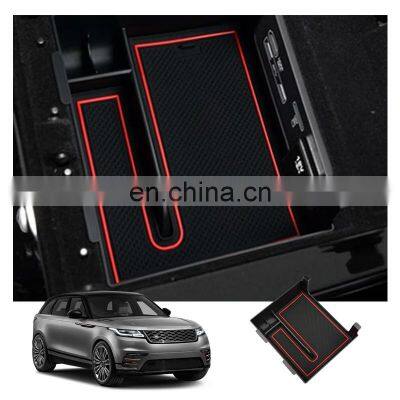 Interior Accessories Parts Silicone Armrest Rest Storage Box Center Control Console Organizer Tray for Land Rover Velar 17-19