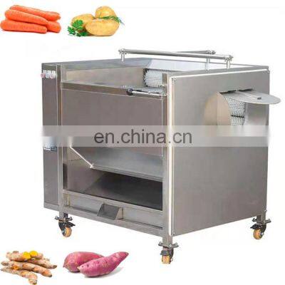 2021 GRANDE Factory High Efficiency Automatic Brush Type Cassava Carrot Taro Sweet Potato Washing and Peeling Machine for Sale