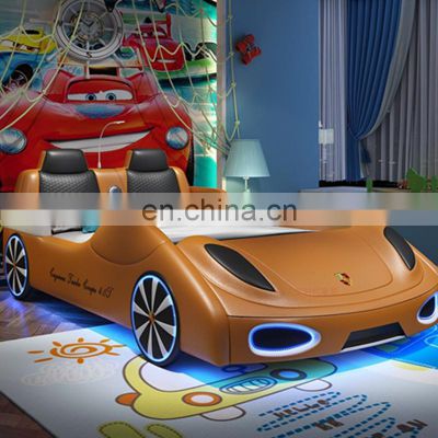 Children beds boy girl single bed Cartoon car kids bed with guardrail