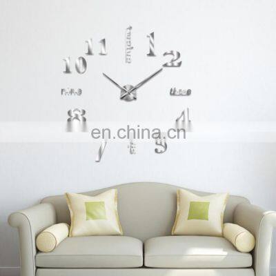 Modern Design 3d Diy Mirror Frameless Wall Sticker Clock Decor photo-3