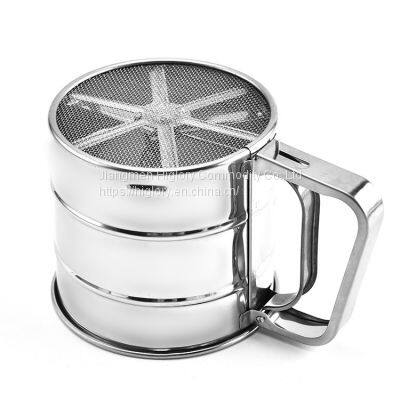 Stainless Steel Hand Powder Shaker Cup Flour Sieve Sugar Flour Wire Filter Vibrating Sifter Strainer photo-2