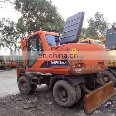 second hand doosan dh150-7 dh150w-7 dh150 dh140w dh140 wheel excavator for sale