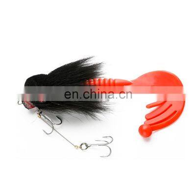 JOHNCOO Big Miuras Mouse Fishing Lure Hooks Feature Soft bait Deer Hair Material 22CM 85G Sea Fishing Lure