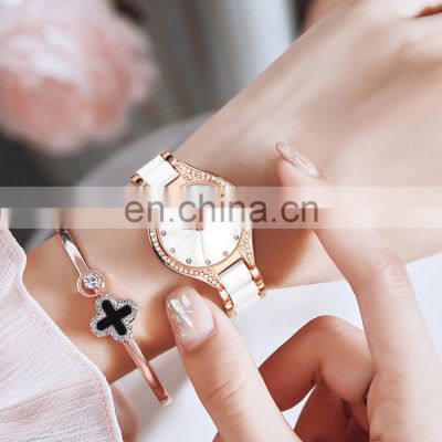 SINOBI Elegant Lady Watch Diamond Batch Flower Glass Ice Flower Watches S9816L Gifts For Women Relogio Feminino