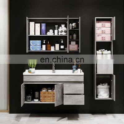 High Class Luxury Wood Bathroom Cabinet Bathroom Vanity Set With Countertop Bathroom LED Smart Mirror Cabinet Home Decor photo-3