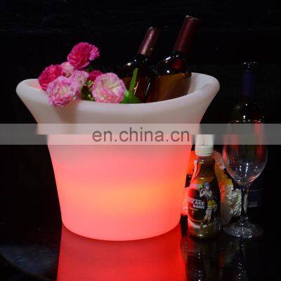 Portable Party Use Led Rechargeable Cooler Glowing Plastic Bigger Size LED Ice Bucket For Party And Bars