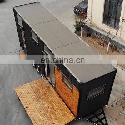 Mobile on-wheels standard insulated stable container house trailer