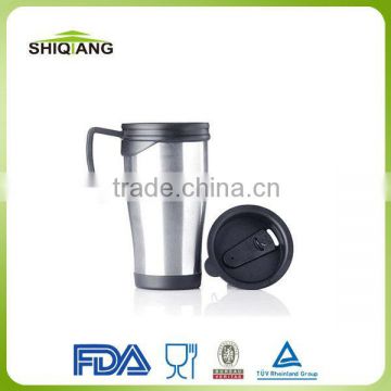 400ml travel coffee mugs with fresh pp inner stainless steel outer car mugs bottles with pressing lid and handle manufacturer