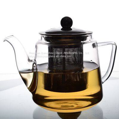 Customized Borosilicate Glass Teapot With 304 Stainless Steel Infuser Strainer
