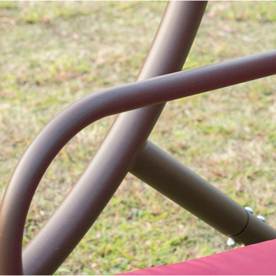 Outdoor Good Quality Durable 2-seat Swing Chair With Padded Cushion and Adjustable Canopy photo-4