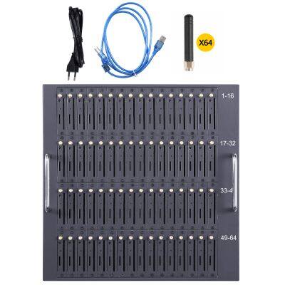 Low price for 2025 Rare Product Good selling 4G Lte Bulk SMS 64 Ports With 64 Sims Gsm Modem USB Interface Support AT Command Sim Bank router with sim
