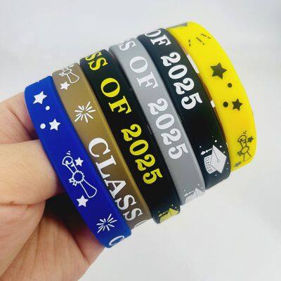 OEM Printed One Color 2025 New Graduation Students Doctoral Cap Commemorative Bracelet in Stock in Seconds Silicone Wristbands photo-3