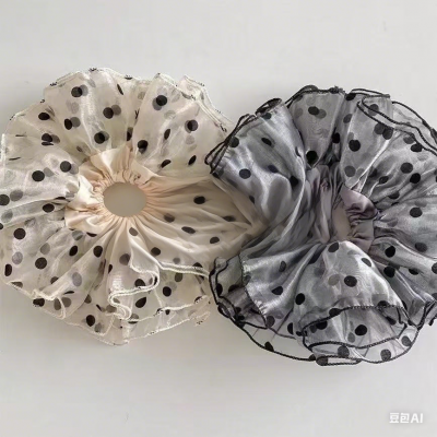 SR0005 versized Organza Scrunchies for Women Spot Fashion Hair Ties