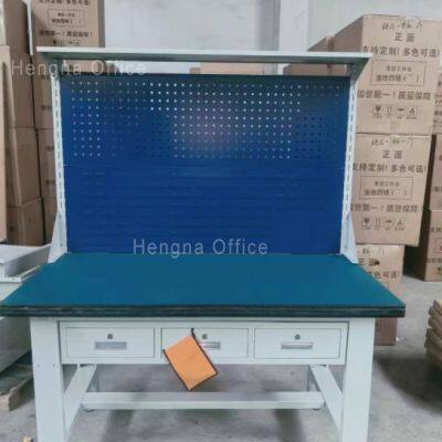 Modular Heavy Duty Metal Workbench for Assembly Line, Overhead LED Support & Tool Hanging System for Electronic Factory, OEM/ODM Supported