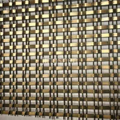 Architectural Grade Stainless Steel Brass Gold-colored Decorative Woven Mesh Panels, Suitable for Cabinet Doors photo-2
