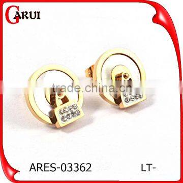 Golden earring designs for women lock earrings