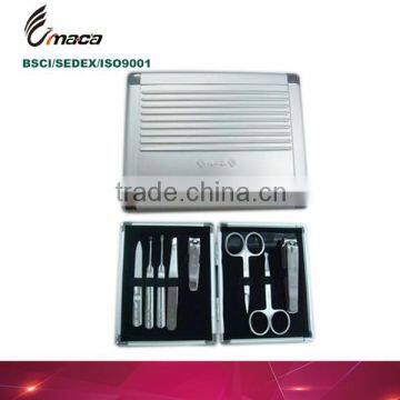 MS20160035 2016 New Items 8pcs Manicure Sets Aluminum Box Manicure Set With Scissors And Nail File