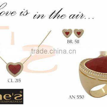 Jewelry sets with natural stone, GOLD PLATED