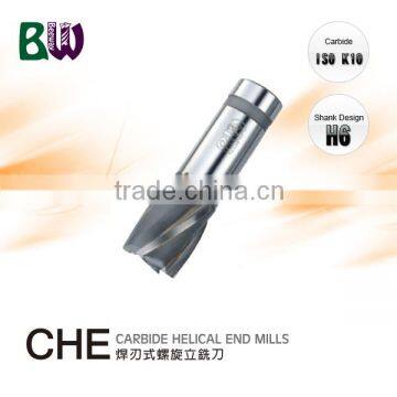 Brazed Carbide Helical End Milling Cutter Milling Cutter For Side and Face Milling